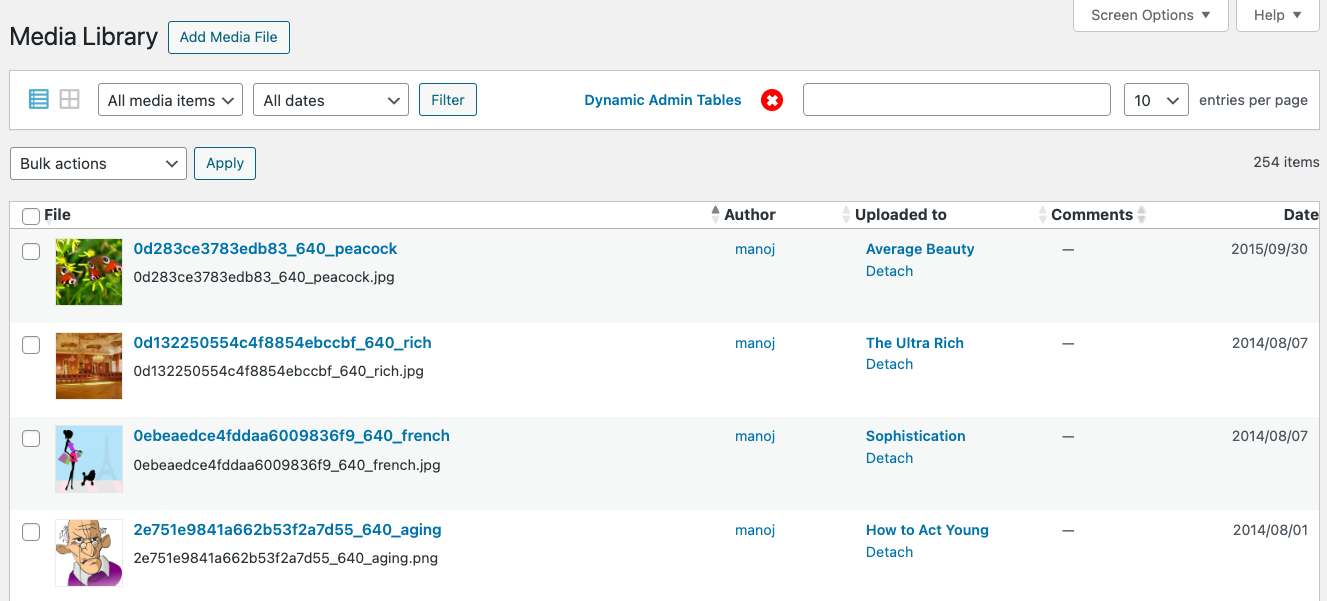 Screenshot [dynamic-admin-tables] 2