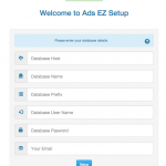 Database setup screen