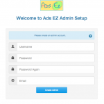 Admin user setup screen