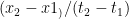 (x_2 - x1_)/(t_2 - t_1)